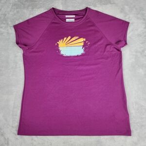 Columbia PFG Womens Top Tee T-Shirt Purple Omni-Shade Size XL
